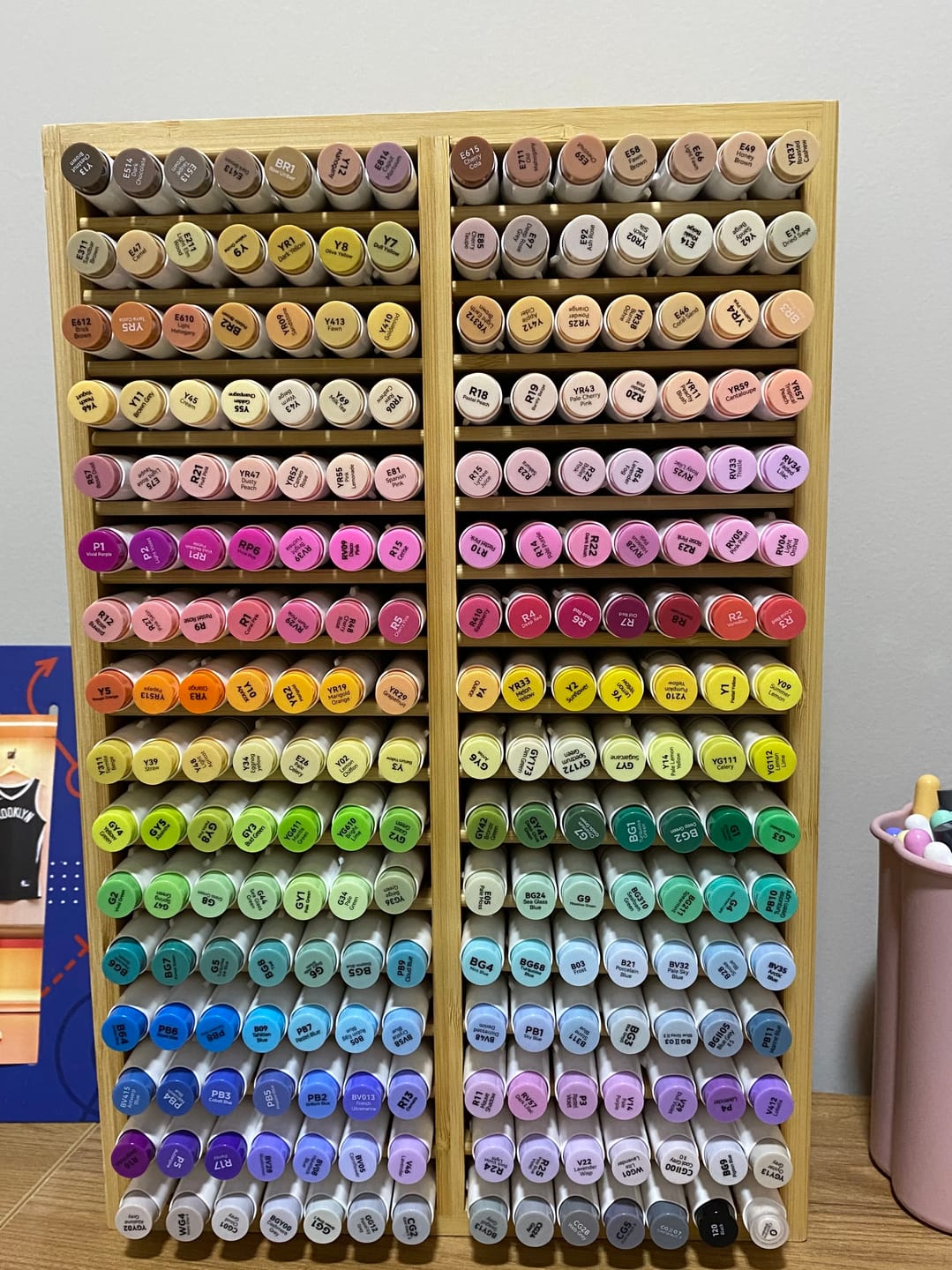 Customer photo review of Ohuhu Bamboo Marker Organizer (Brazil Domestic Shipping)