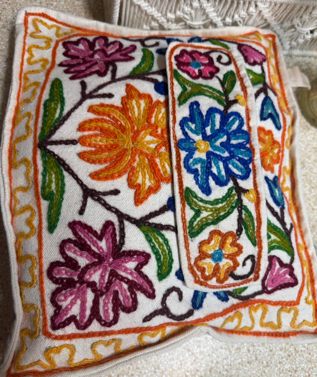 Customer photo review of Kashmiri Hand-Embroidered Aari Cotton Bag