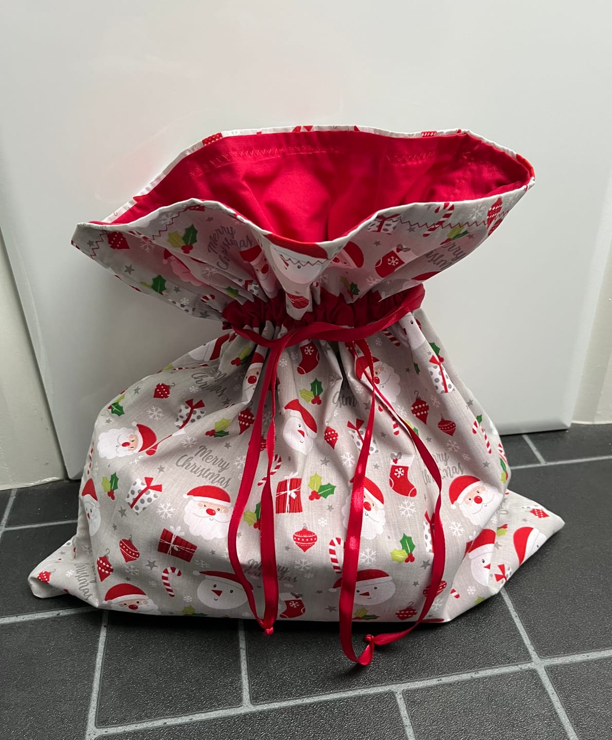 Customer photo review of Christmas Ornaments on Silver Polycotton Fabric
