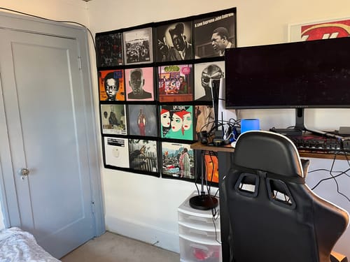 Customer photo review of 12" Vinyl Record Display Frame - LP Wall Storage