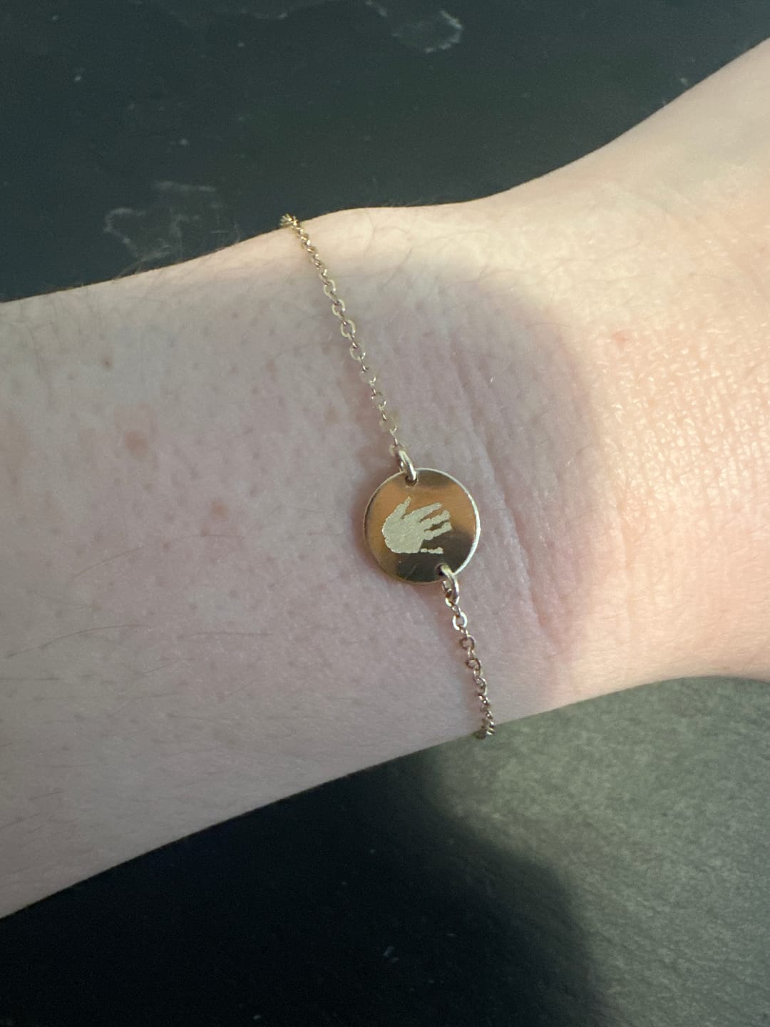 Customer photo review of Halle Small Disk Bracelet