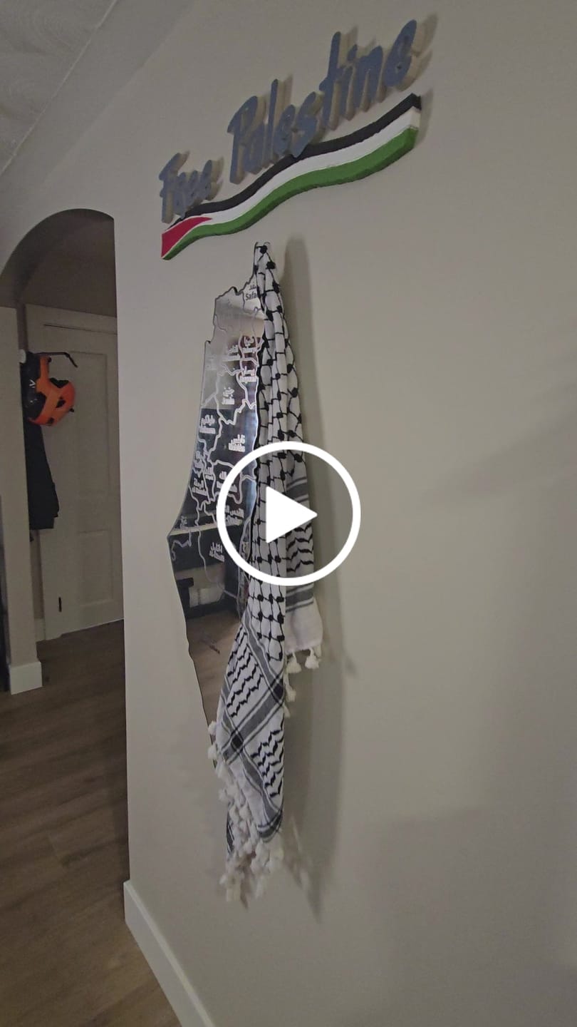 Customer video review of Palestine Mirror Map Wall Decor - Wood/Plexy Acrylic Shiny Wall Art