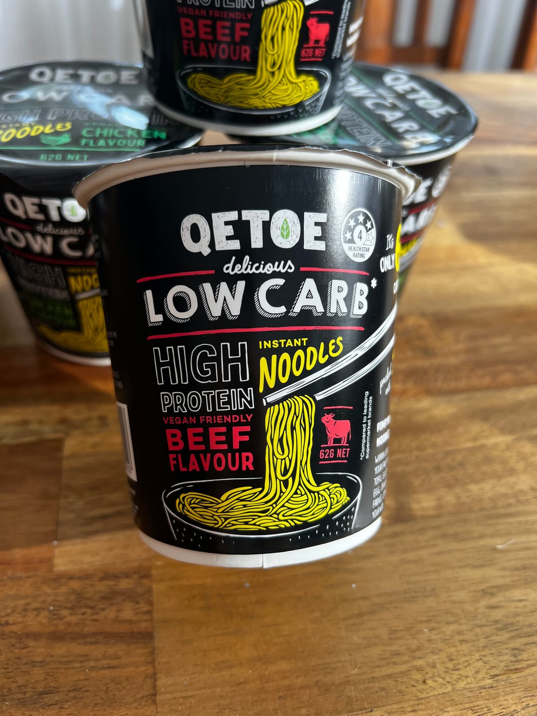 Customer photo review of Qetoe Low Carb High Protein Instant Cup Noodle - COMBO 6 PACK
