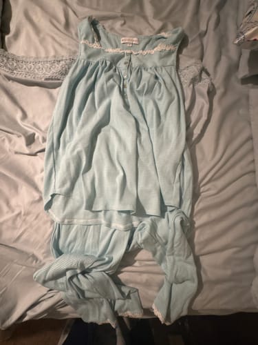 Customer photo review of Aqua Stripe Cotton Rich Yarndye Pajama