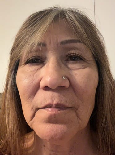 Reviewer's close-up photo showing her wearing the natural-looking Ice Gossamer® Lashes.