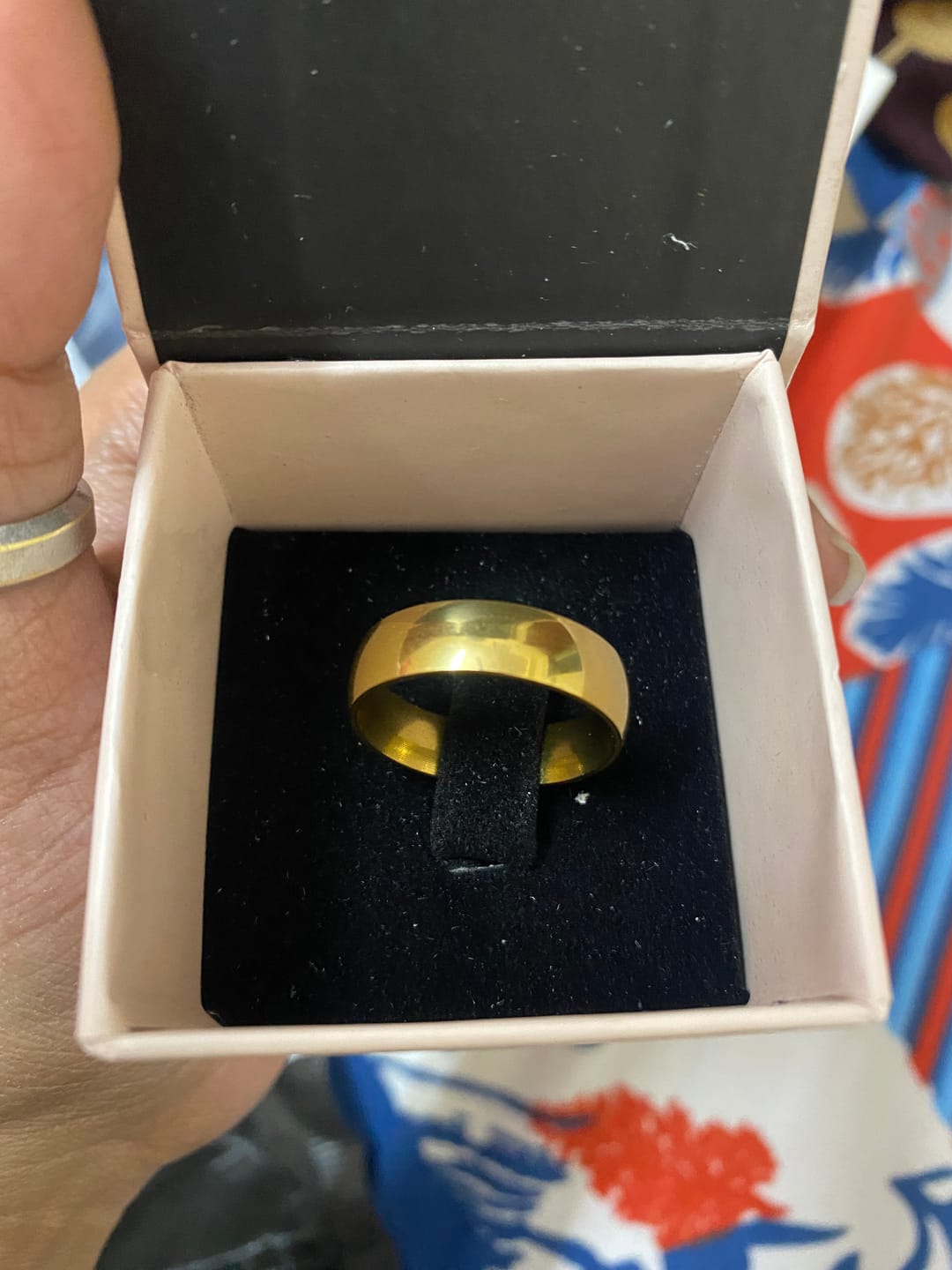 Customer photo review of Plain Gold Band Ring
