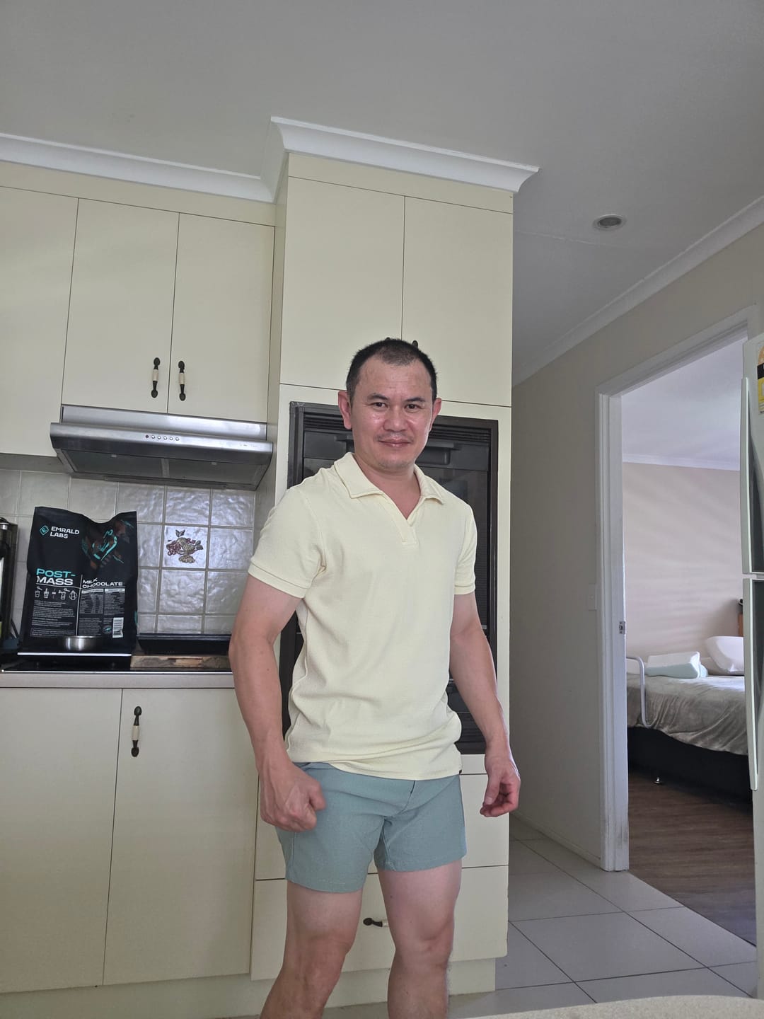 Customer photo review of Stretch Knit Polo - Butter Yellow