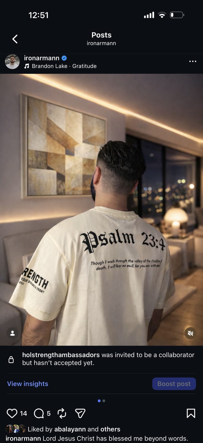 Customer photo review of Kingdom Performance Tee