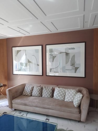 Customer photo review of Neutral Curves 2 Bedroom Wall Art