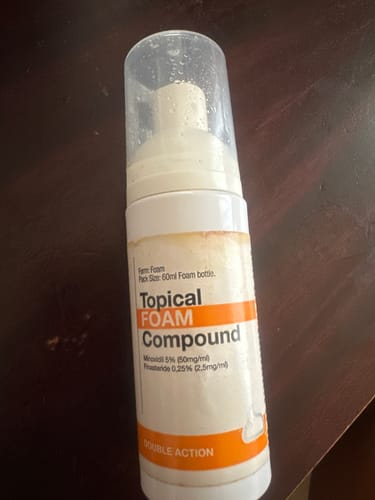 Customer photo review of Minoxidil DOUBLE ACTION FOAM, MEN ONLY 3x60ml Pack