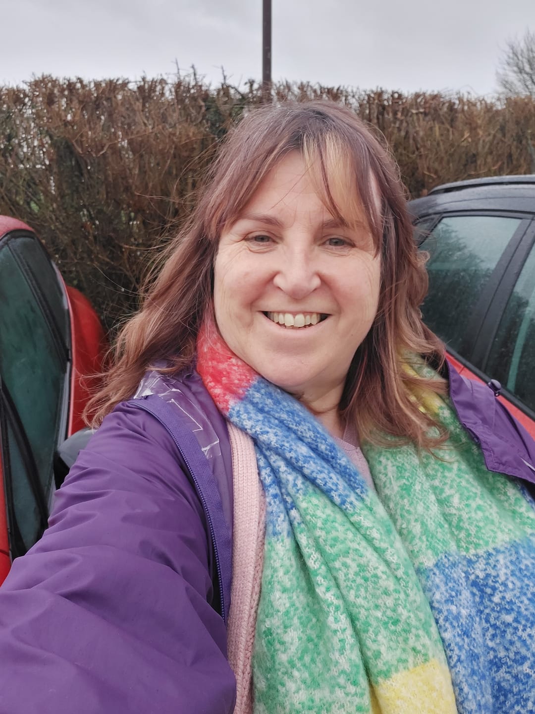 Customer photo review of Luxuriously Soft Rainbow Scarf Bold