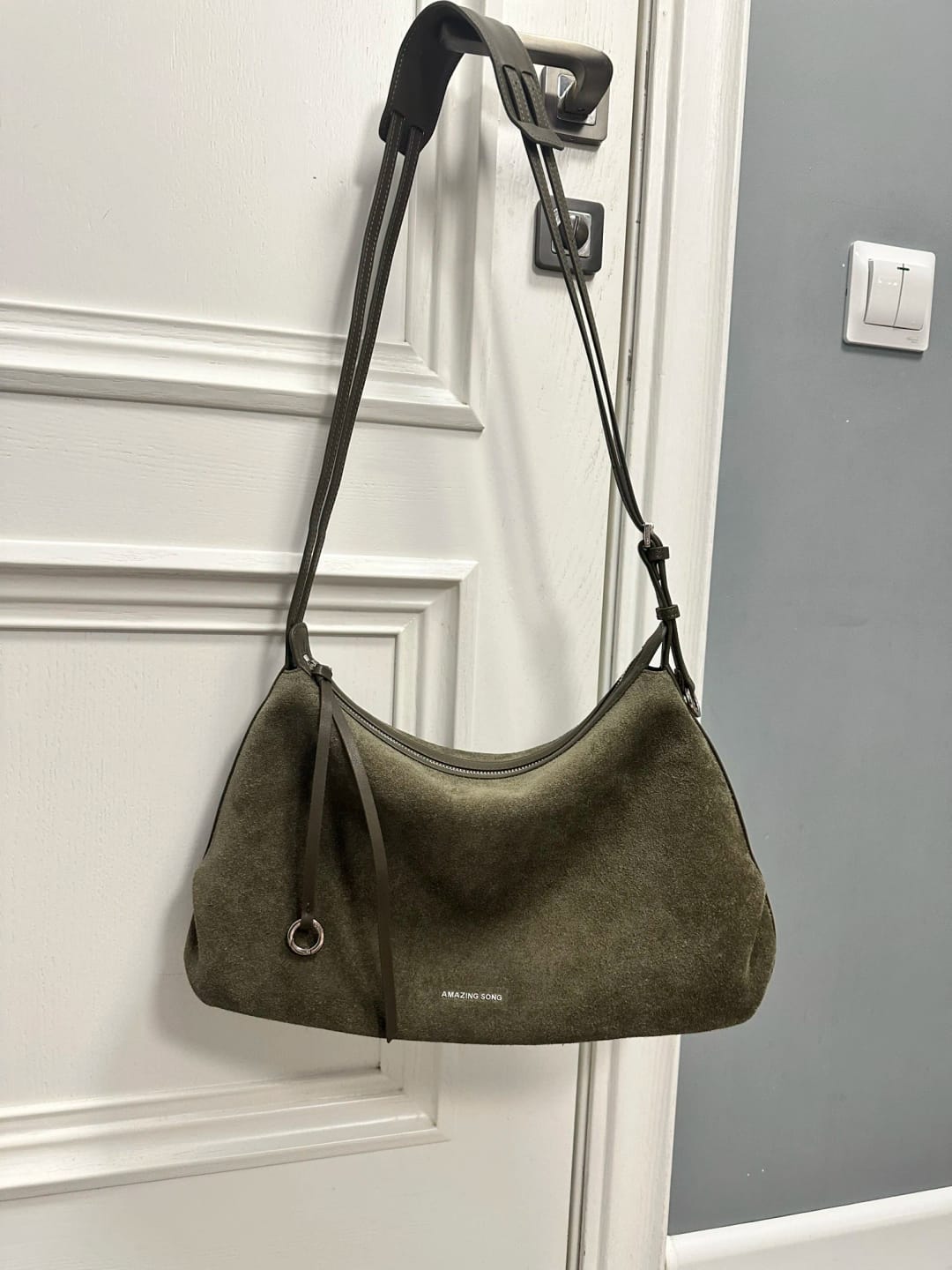 Customer photo review of Donut Hobo Bag - Suede