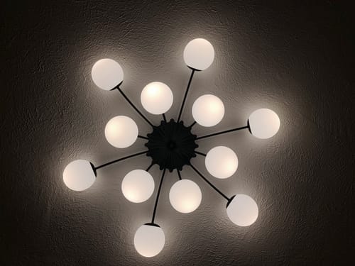 Customer photo review of (OpenBox) Blossom 12-Light Opal Glass Bubble Semi Flush Chandelier