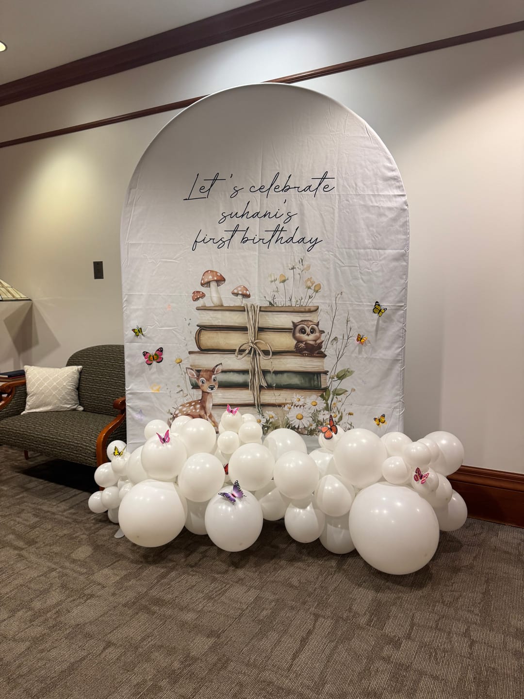 Customer photo review of 5*7.5Ft Aluminum Arch Backdrop Stand For Birthday Wedding Party Decoration
