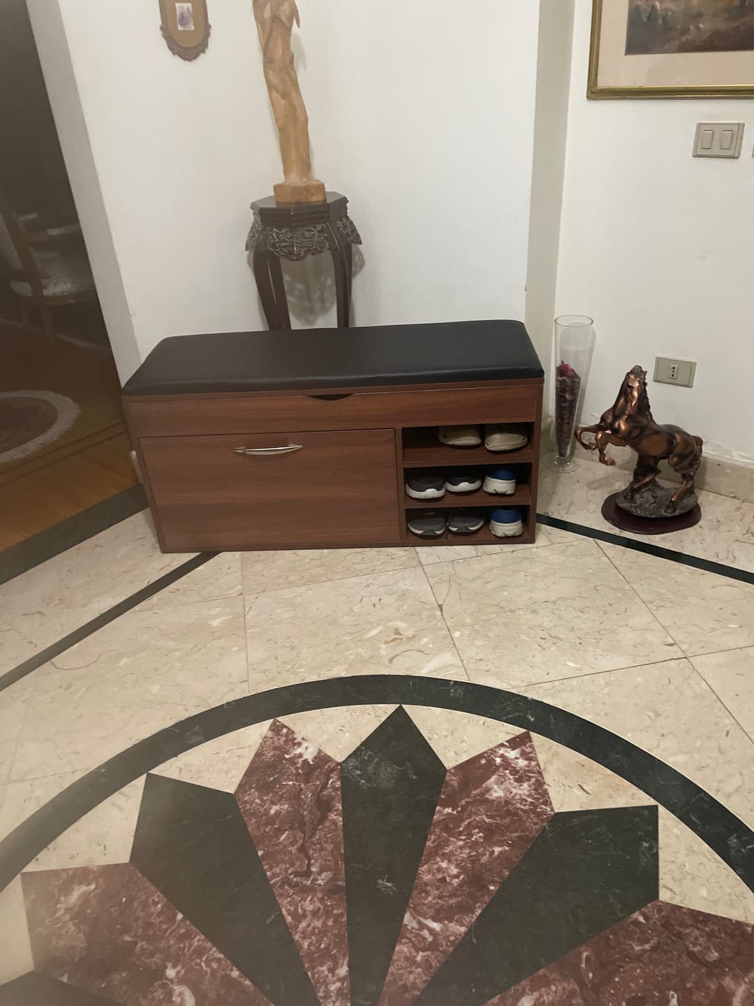 Customer photo review of Shoe Rack: Seat, Flap, Stylish & Functional