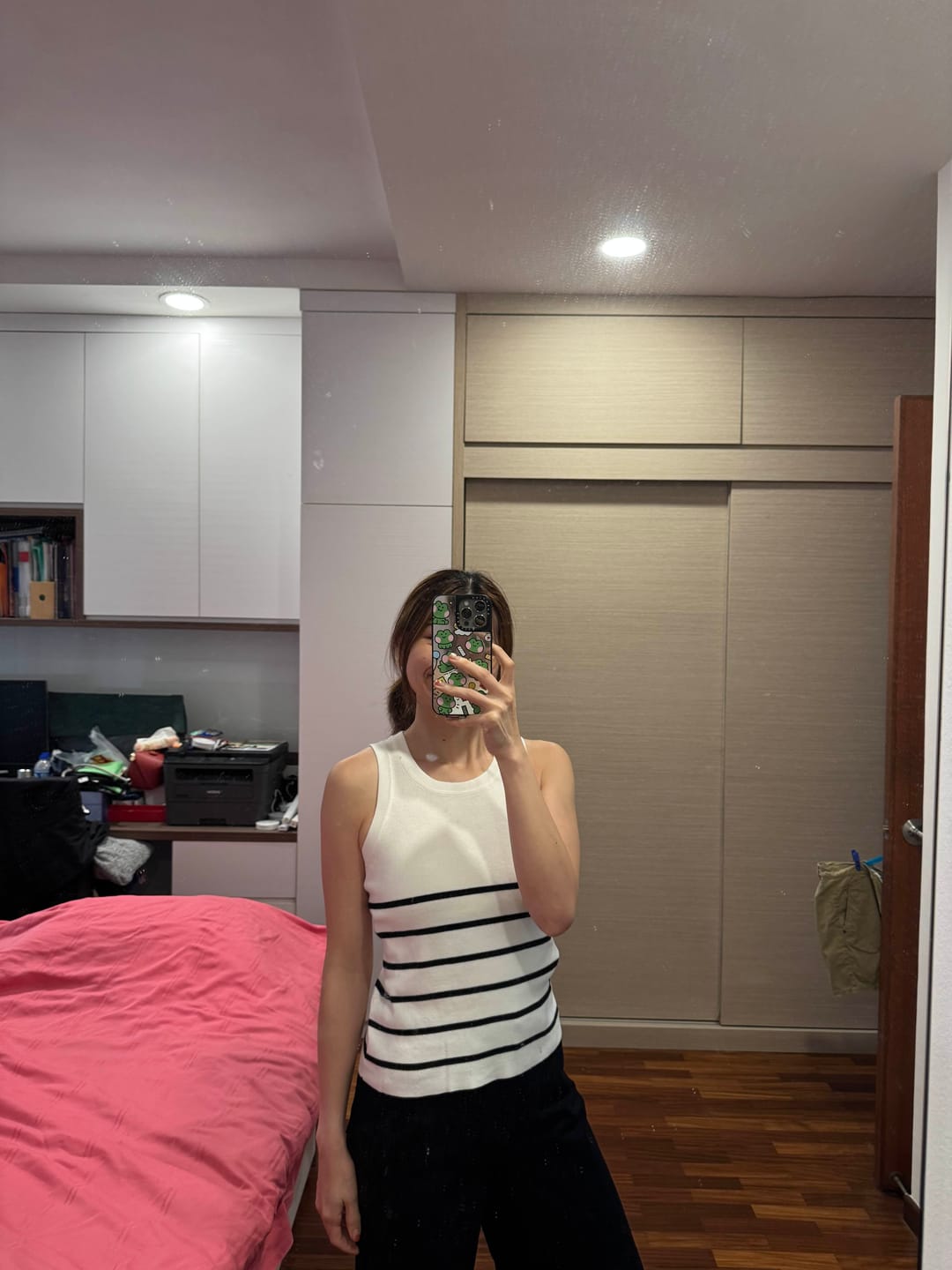 Customer photo review of Striped Knitted Button Vest