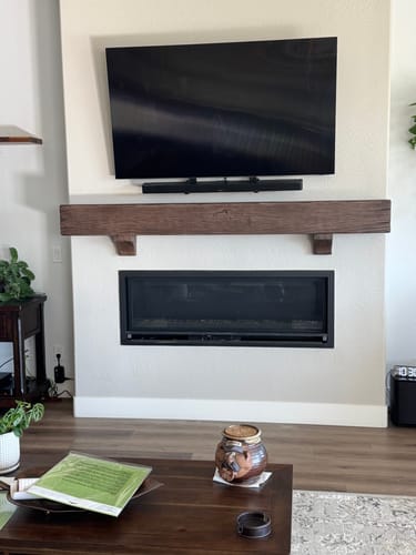 Customer photo review of Classic Non-Combustible Concrete Mantel Shelves | Modern Fireplace Upgrade