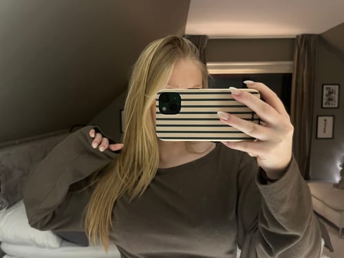 Customer photo review of iPhone 13 Tough Case – Evergreen Stripe