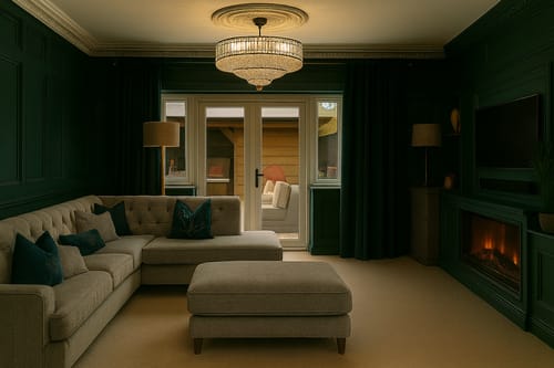 Customer photo review of Carved Crystal Drum Semi Flush Mount