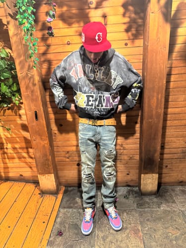 Customer photo review of Vale Forever Blasted Zip Up Hoodie Black