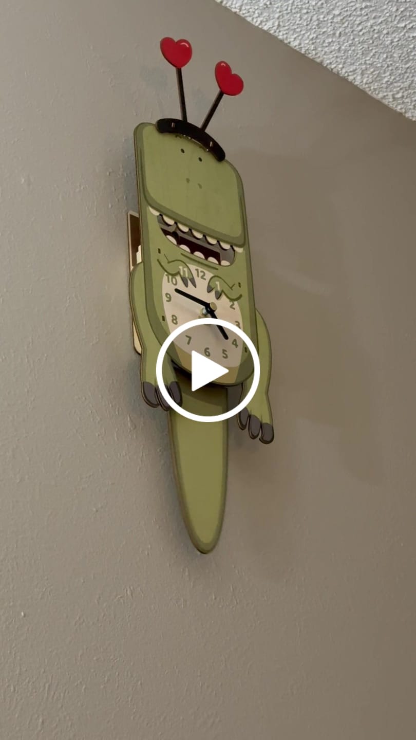 Customer video review of Ralphie the T-Rex Pendulum Clock