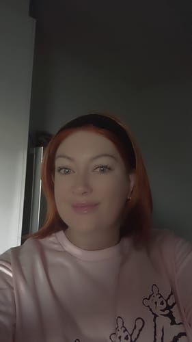 Customer photo review of JBEXTENSION 12 Inches Bob Cut Copper Pre-Cut Snowflake Lace Frontlace Glueless Wig KHLOE COPPER【PERMATEASE】【BENDY EAR TABS】