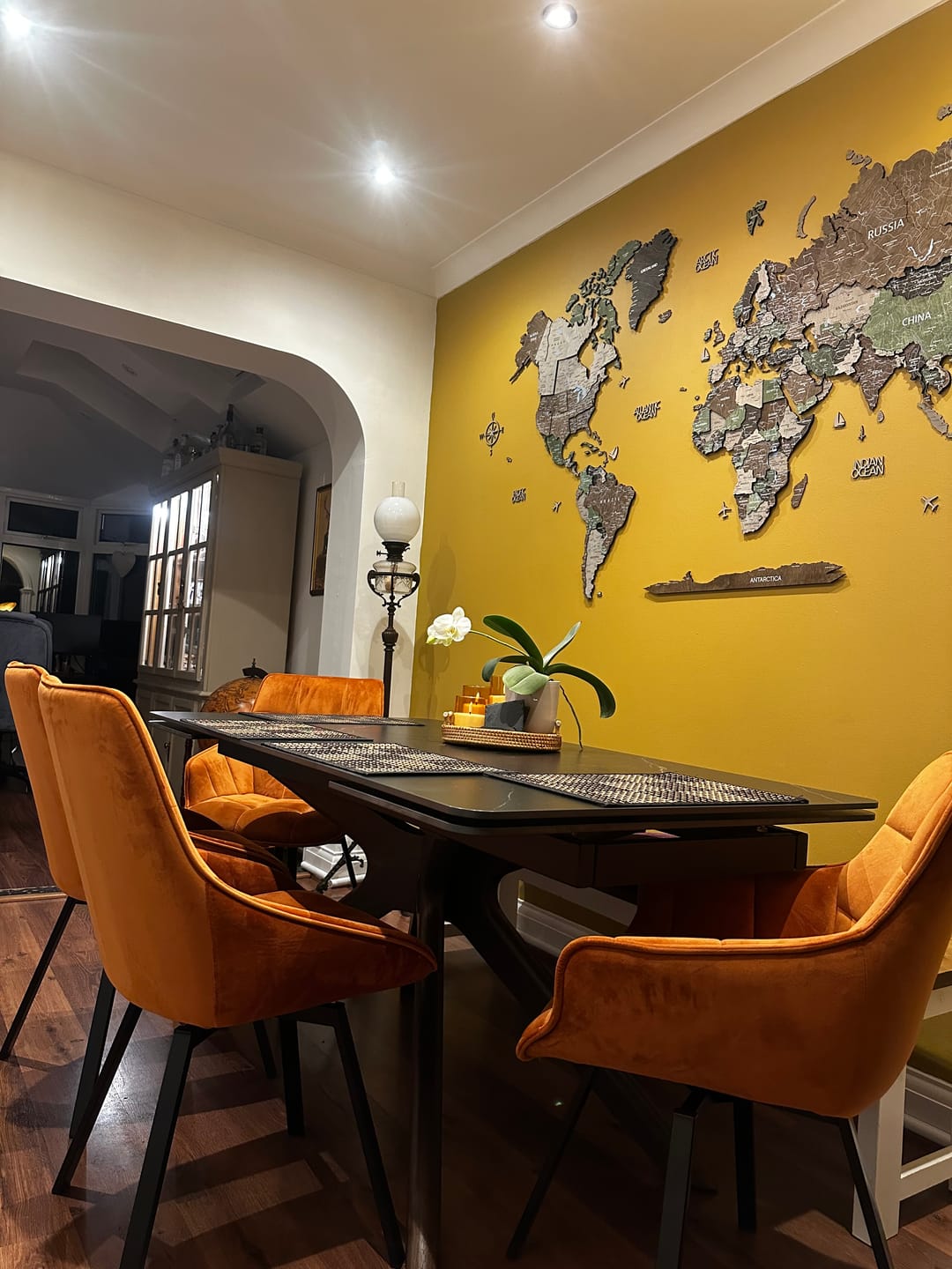 Customer photo review of 3D Wooden World Map Wall Decor -Rustic Style