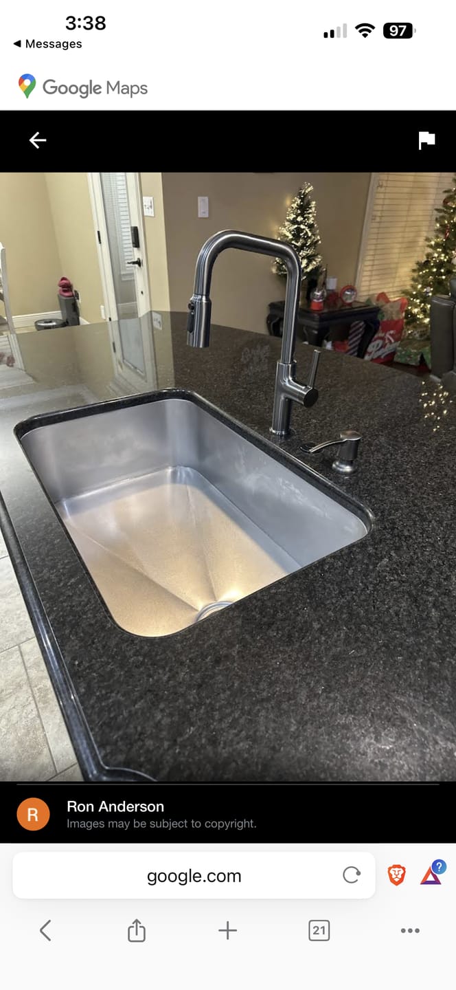 Customer photo review of Radius Corners Sink - Stainless
