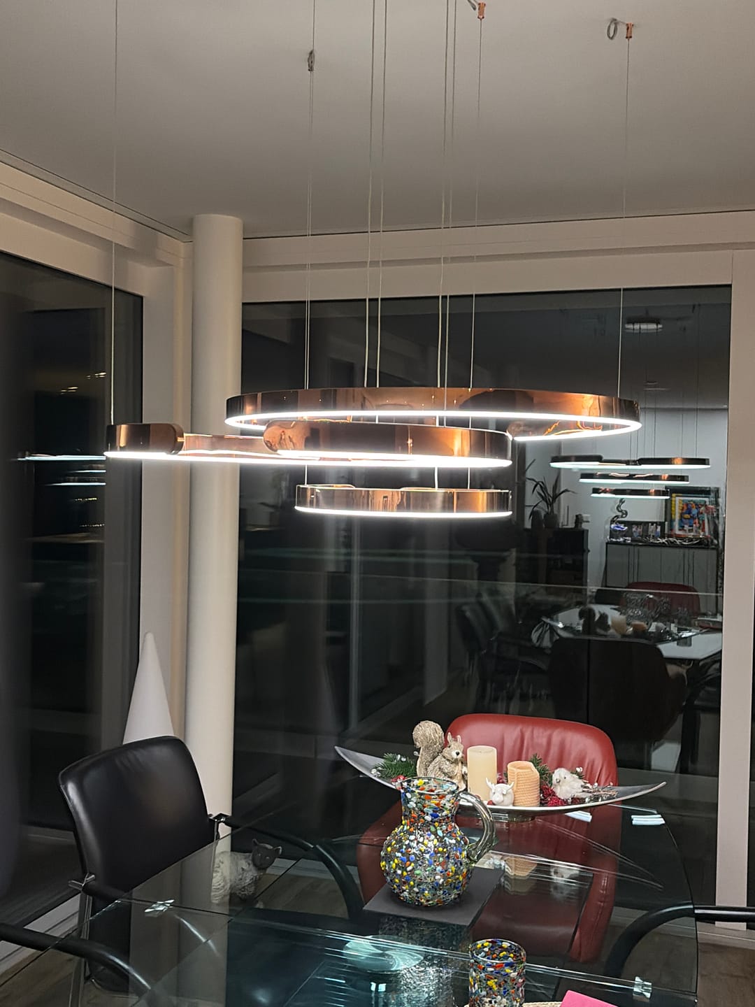 Customer photo review of WOMO Schwarz/Gold Ring Led Kronleuchter-WM2009