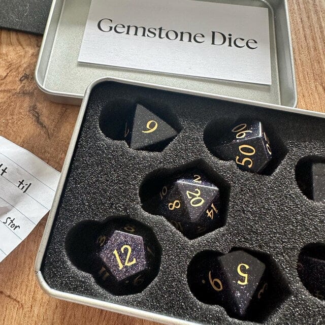 Customer photo review of Cosmic Veil Dice Set (Blue Sandstone)