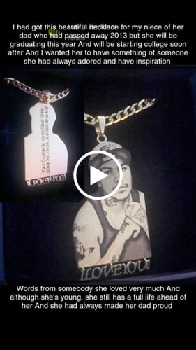 Customer video review of Custom Photo Engraved Pendant Necklace