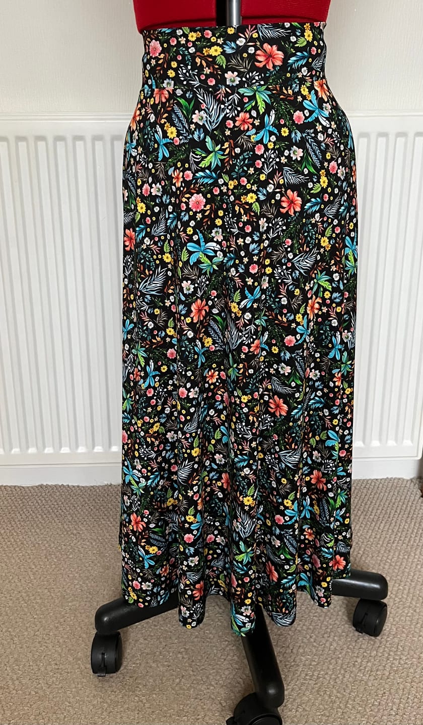 Customer photo review of Busy Floral on Black Bamboo Jersey Fabric