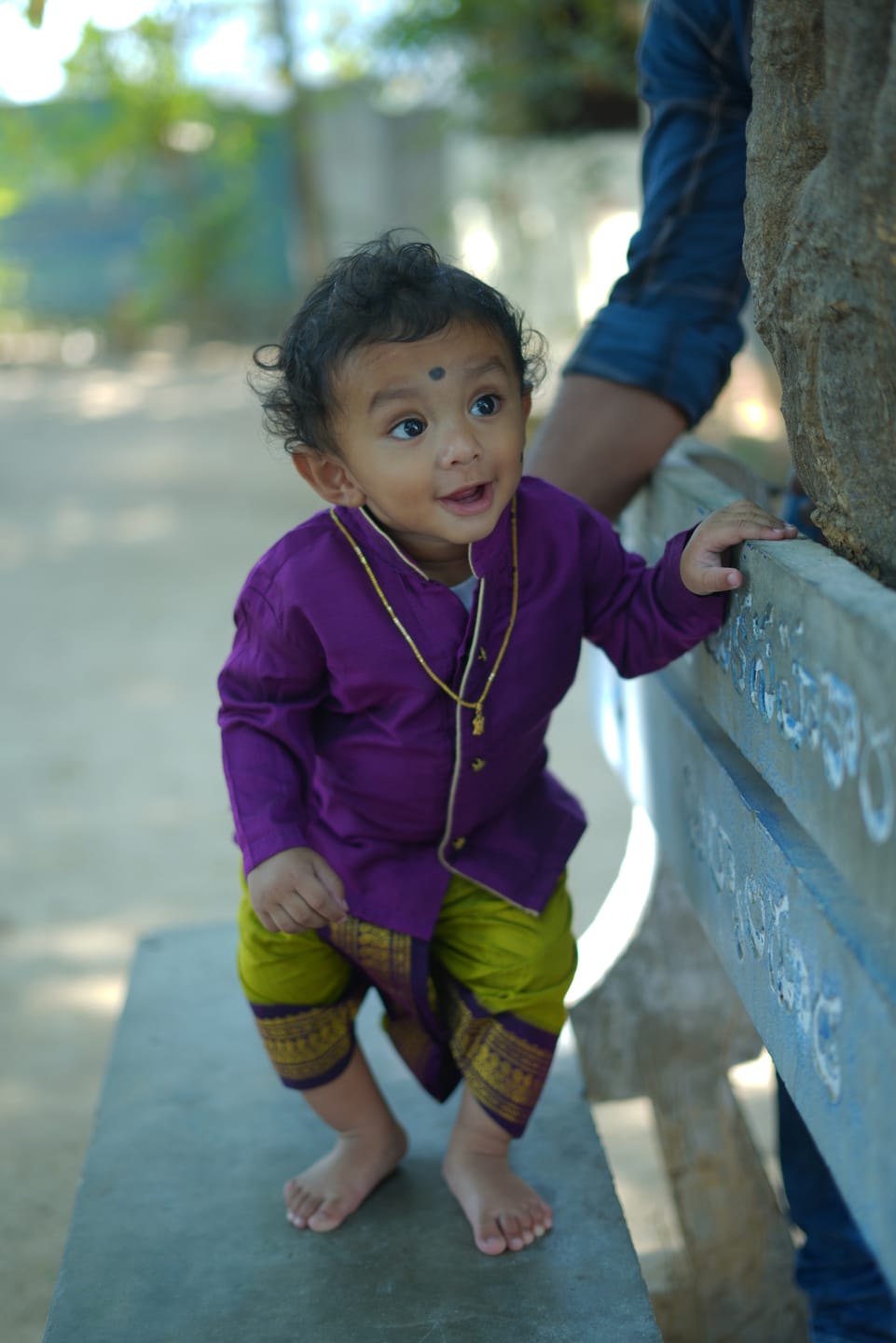 Customer photo review of Green and wine kurta dhoti baby boy ethnic wear
