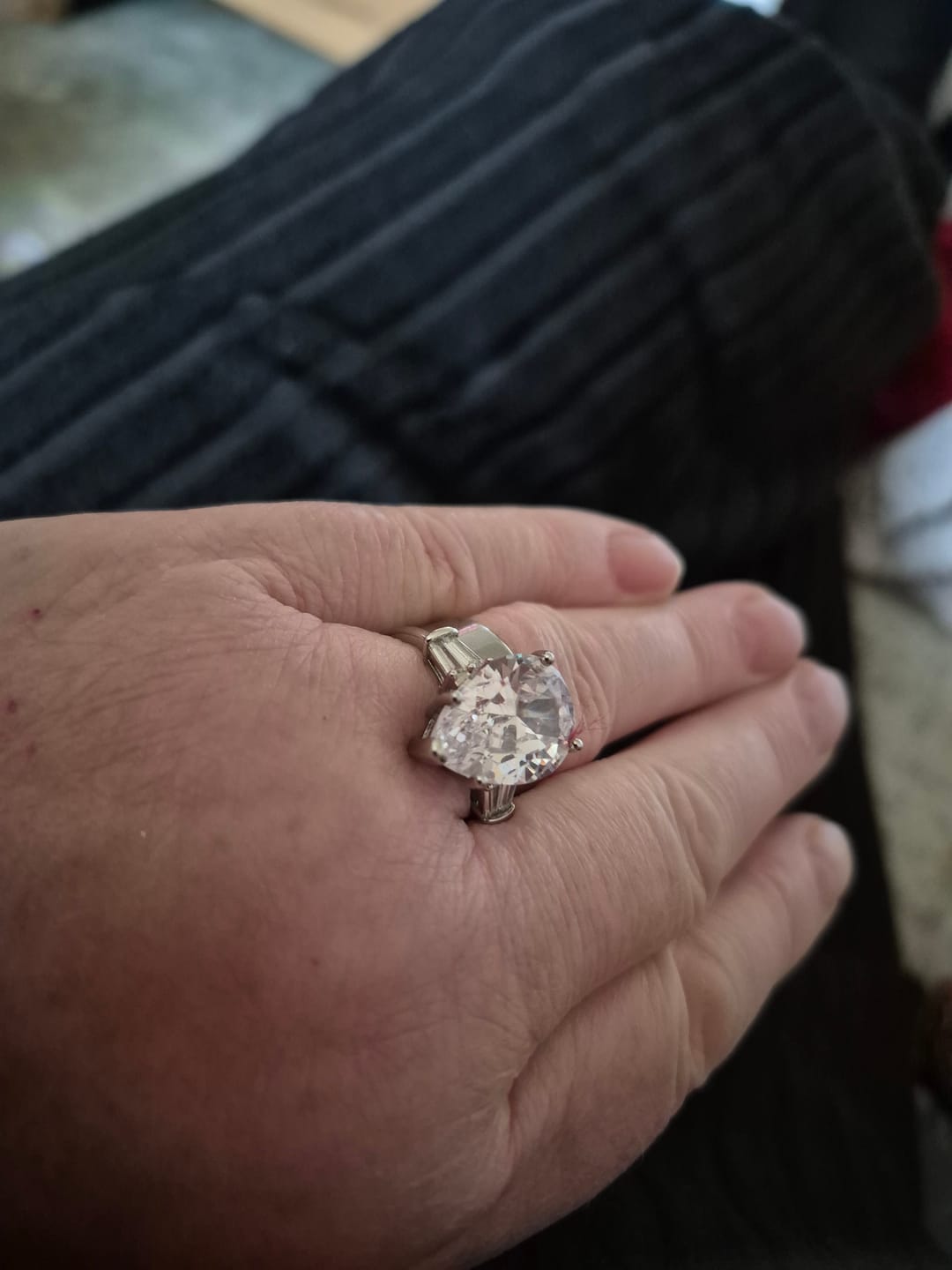 Customer photo review of Water Drop 2ct Diamond 925 Sterling Silver Ring