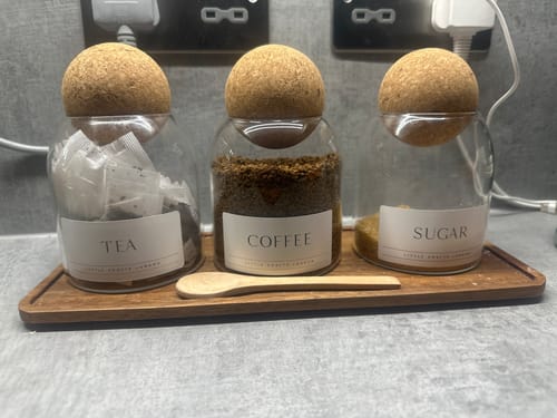 Customer photo review of Cork Ball Jar with Label 500ml