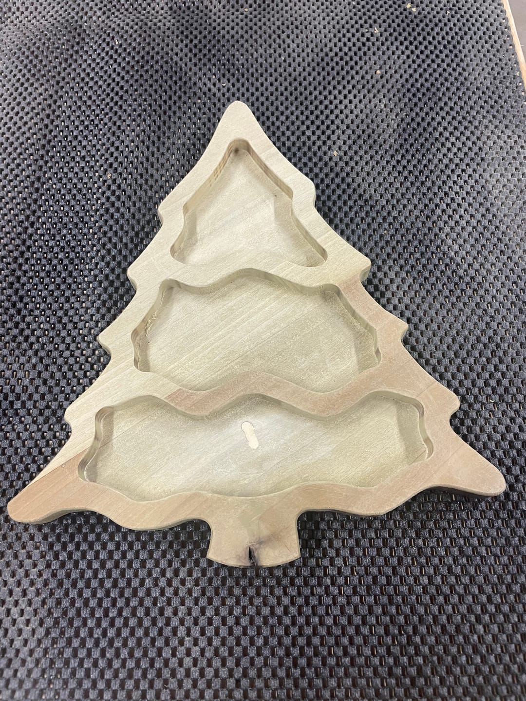 Customer photo review of 9.0x6.5" Christmas Tree Tray 1 Acrylic Router Template [Limited Edition]