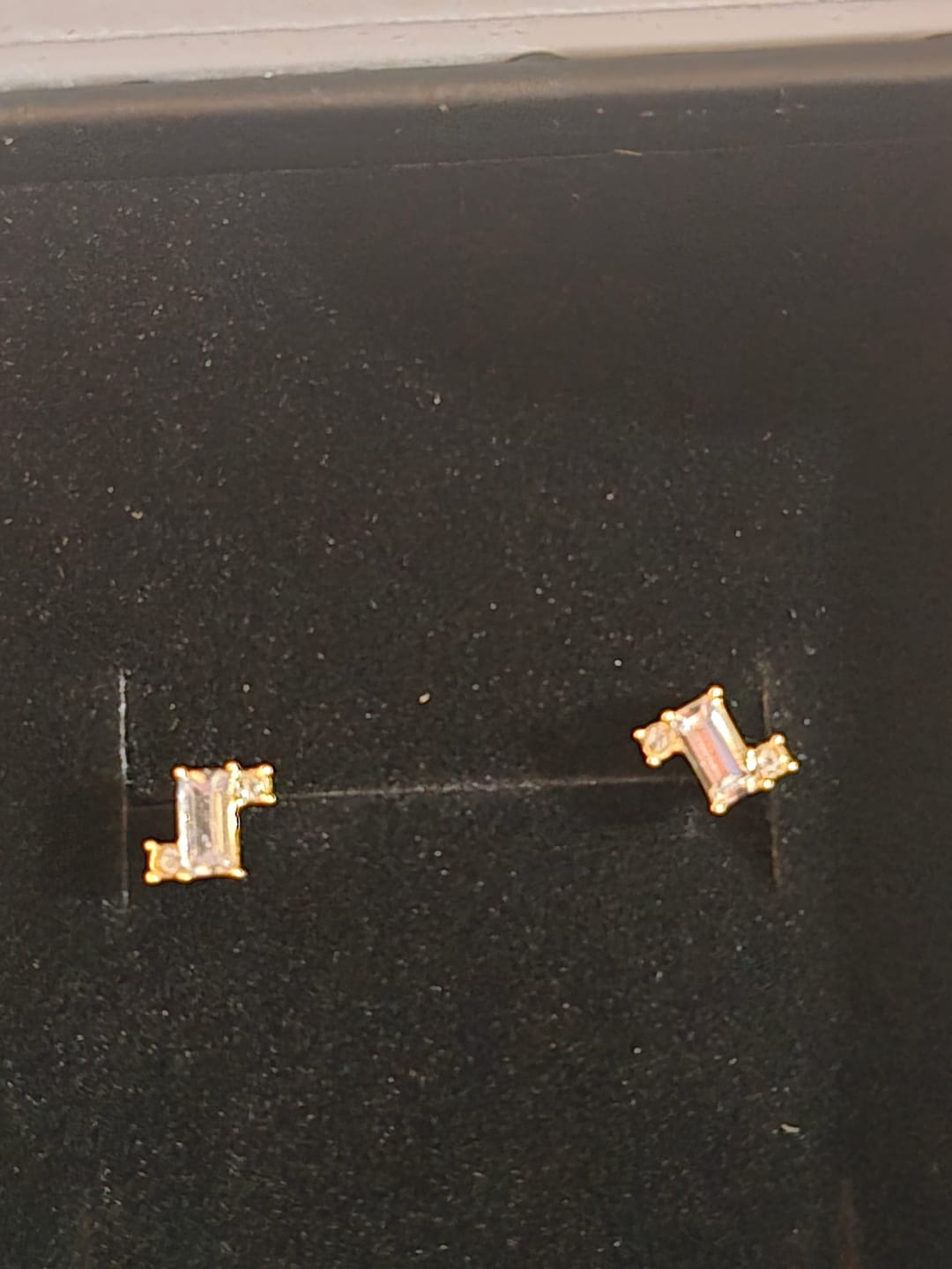 Customer photo review of Kimberly 18k White Gold Plated Solitaire Stud Earrings with Swarovski Crystals