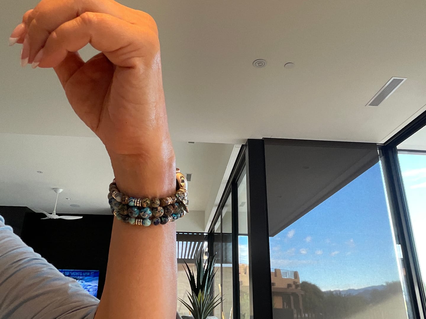 Customer photo review of Imperial Jasper Stretch Apple Watch Strap