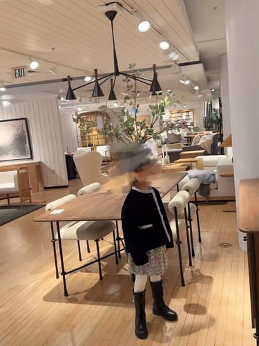 Customer photo review of Girls Quilted Ruffle Jacket - Sapphire Blue