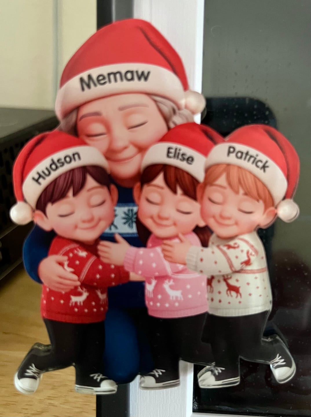 Customer photo review of Grandma Hugging Grandkids - Personalized Acrylic Ornament - Heartwarming Christmas Gift for Grandma, Grandkids
