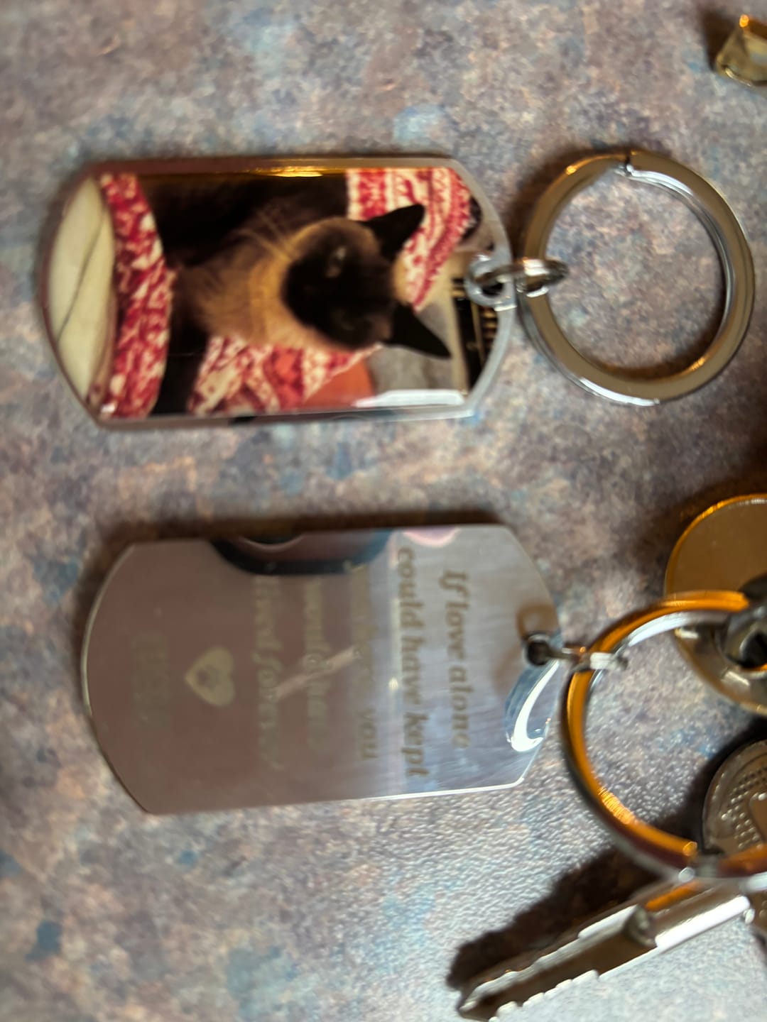 Customer photo review of Personalized Pet Keychain