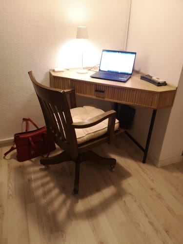 Customer photo review of SETO - Bureau d'angle en bois et métal 1 tiroir