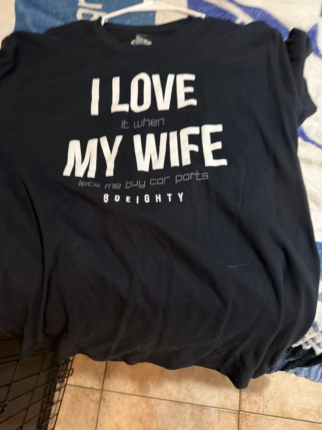 Customer photo review of 80Eighty® Love My Wife Shirt
