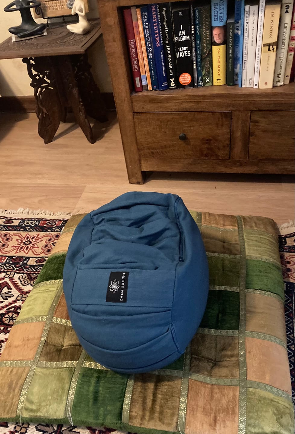 Customer photo review of Round meditation cushion - teal COVER ONLY