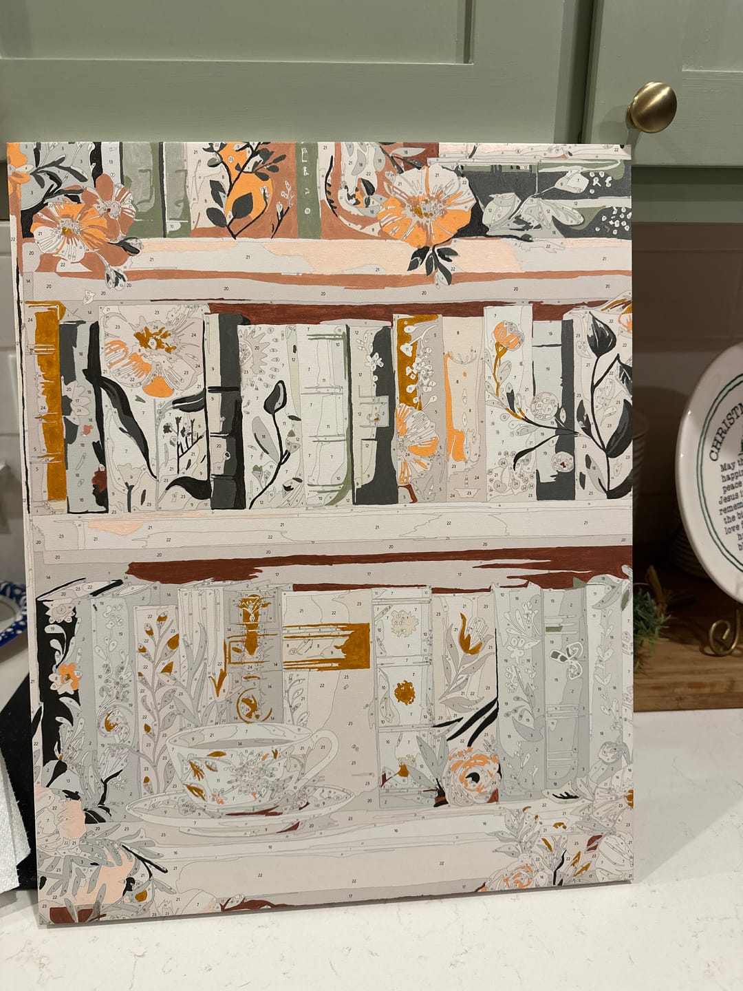 Customer photo review of Blooming library | Paint by Number