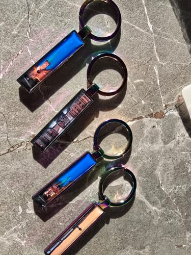 Customer photo review of Metall Schlüsselanhänger personalisiert mit Name, Text, Spruch und Foto