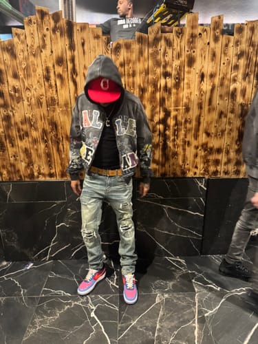 Customer photo review of Vale Forever Blasted Zip Up Hoodie Black