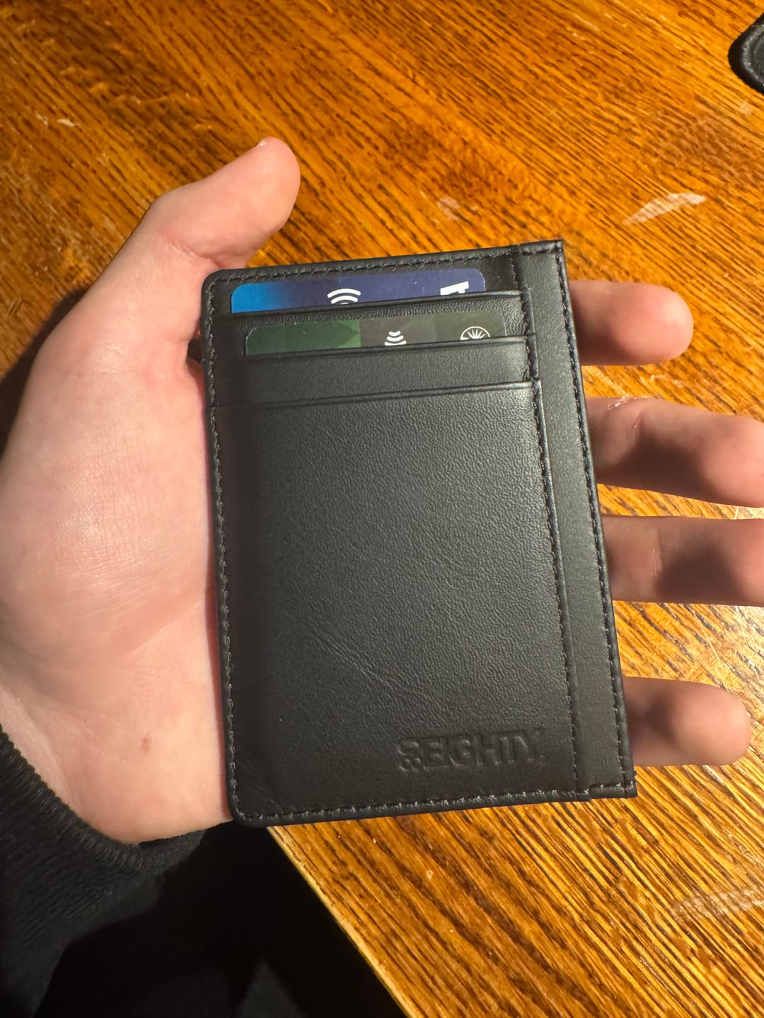 Customer photo review of 80Eighty® Black Leather Wallet