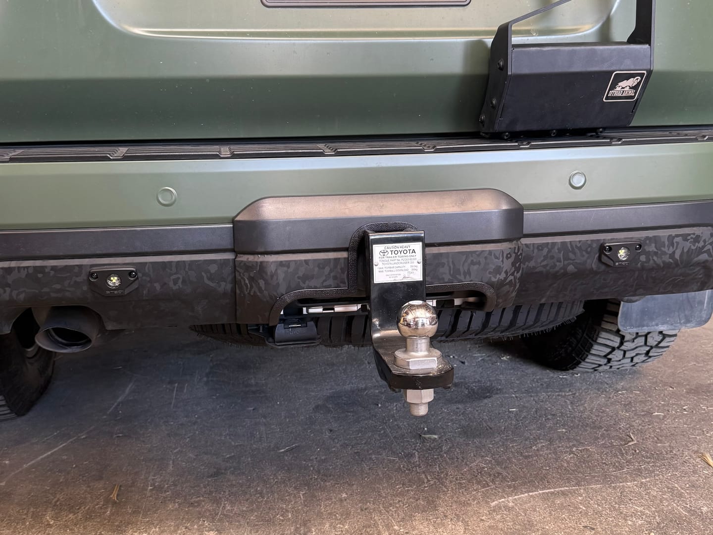 Customer photo review of Tow Bar Cover Cut Out Service for 300 Series LandCruisers