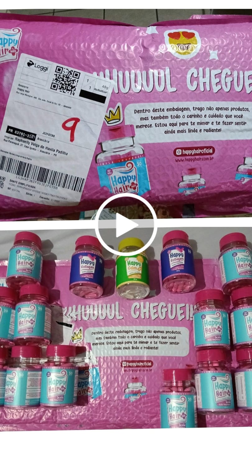 Customer video review of Happy Hair 6 Potes + 6 Potes Grátis + 2 Colágenos + 1 Happy Calm (Total 15 Potes)
